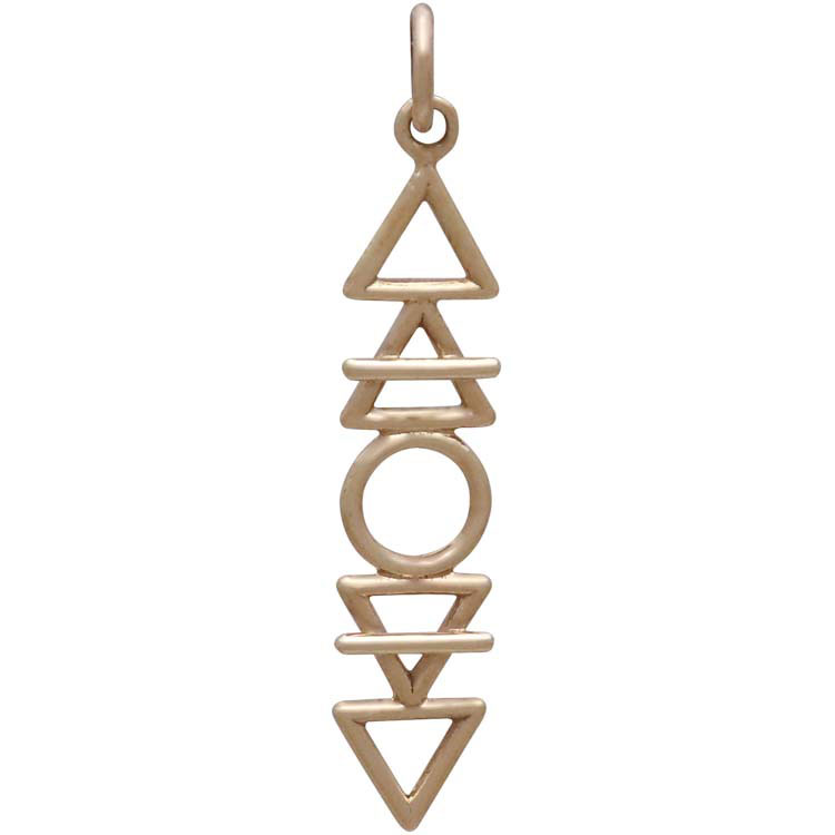 Bronze Stacked Elements Charm 32x6mm