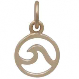Bronze Mini Openwork Wave Charm 14x8mm