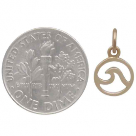 Bronze Mini Openwork Wave Charm 14x8mm