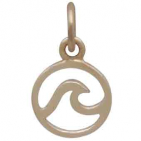 Bronze Mini Openwork Wave Charm 14x8mm