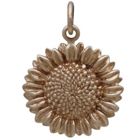Bronze Sunflower Charm 22x15mm