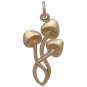 Bronze Three Mushroom Charm 25x12mm