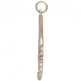 Bronze Large Smiling Moon Pendant 32x17mm