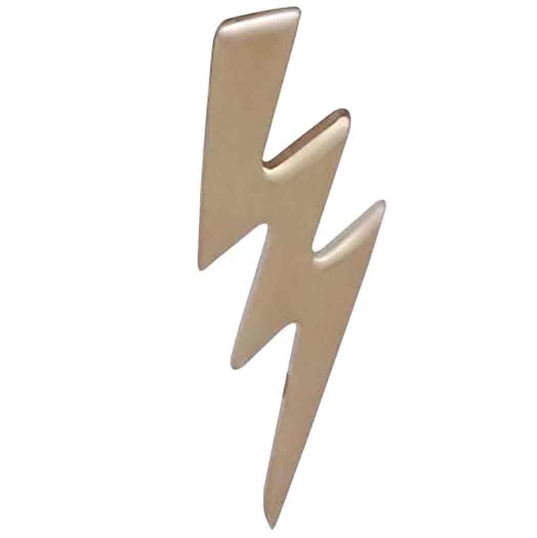 Bronze Lightning Bolt Bead 16x6mm