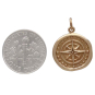 Bronze Wax Seal Compass Charm with Dime