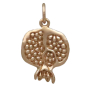 Bronze Pomegranate Charm Front View