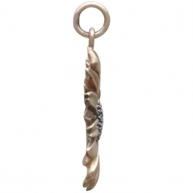 Bronze Daisy Pendant with Silver Center 26x20mm