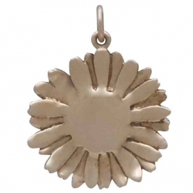 Bronze Daisy Pendant with Silver Center 26x20mm