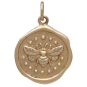 Bronze Wax Seal Bee Charm Front View