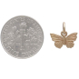 Bronze Textured Butterfly Charm with Dime