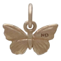 Bronze Textured Butterfly Charm Back View