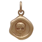 Bronze Wax Seal Skull Charm Front View