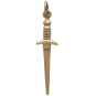 Bronze Medium Sword Charm Back View