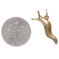 Bronze Banana Slug Charm with Dime