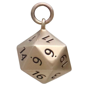 Bronze 10 sided dice side view