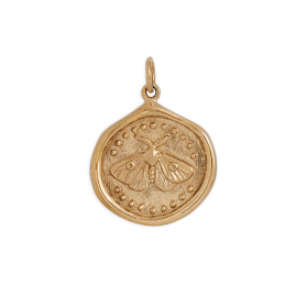 Bronze Wax Seal Moth Charm 23x18mm