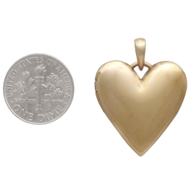 Large Bronze Heart Locket with Dime