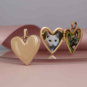 Large Bronze Heart Locket 30x24mm with pet pics inside