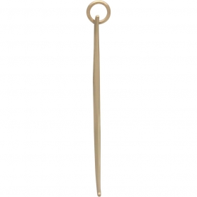 Skinny Ridged Crescent Moon Pendant - Bronze 43x17mm