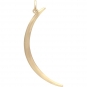 Skinny Ridged Crescent Moon Pendant - Bronze 43x17mm