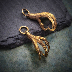 Bronze Bird Claw Charm -Bird Talon 22x10mm DISCONTINUED
