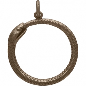 Ouroboros Snake Pendant - Bronze 26x21mm
