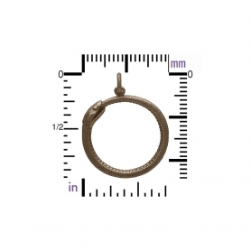 Ouroboros Snake Pendant - Bronze 26x21mm
