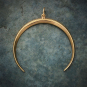 Bronze Inverted Ridged Crescent Moon Pendant 35x33mm