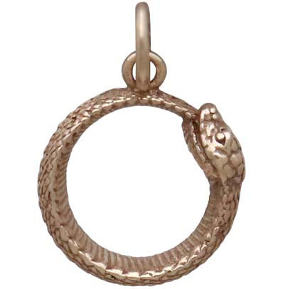 Bronze Ouroboros Snake Charm 18x12mm
