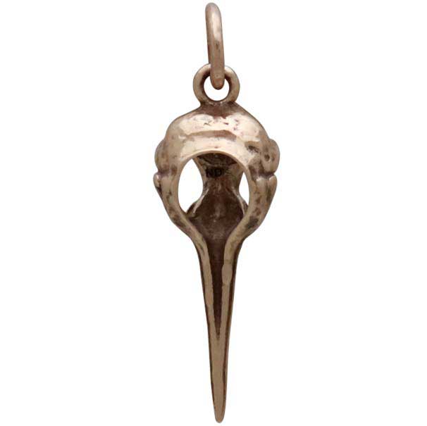 Bronze Hummingbird Skull Charm 26x7mm