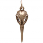 Bronze Hummingbird Skull Charm 26x7mm