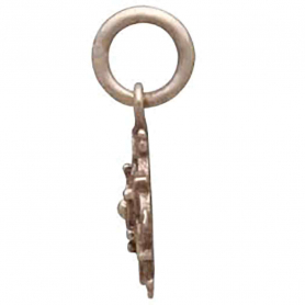 Bronze Lotus Mandala Charm with Granulation 15x10mm