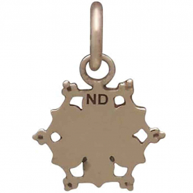 Bronze Lotus Mandala Charm with Granulation 15x10mm