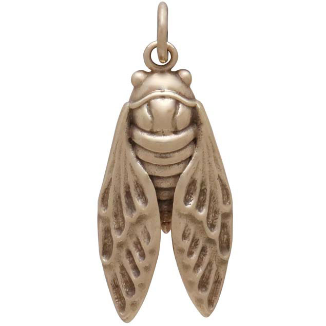 Bronze Cicada Charm 28x11mm