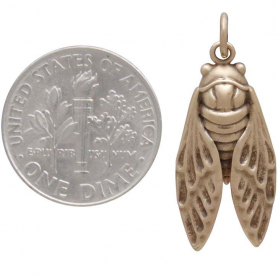 Bronze Cicada Charm 28x11mm