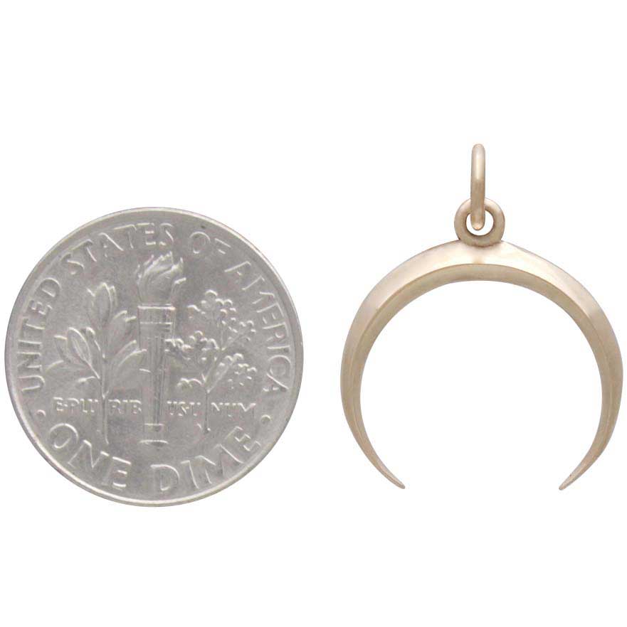Bronze Smal Inverted Crescent Moon Charm 21x17mm