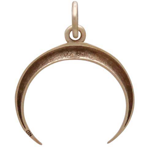 Bronze Smal Inverted Crescent Moon Charm 21x17mm