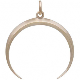 Bronze Medium Inverted Crescent Moon Charm 28x24mm