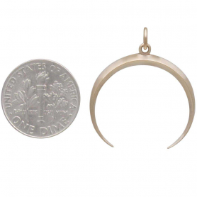Bronze Medium Inverted Crescent Moon Charm 28x24mm