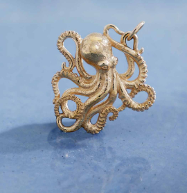 Bronze Detailed Octopus Charm 28x24mm
