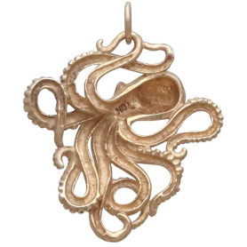 Bronze Detailed Octopus Charm Back View