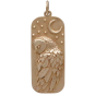 Bronze Barn Owl and Moon Pendant Front View