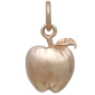 Bronze 3D Golden Apple Charm Front View