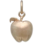 Bronze 3D Golden Apple Charm Back View