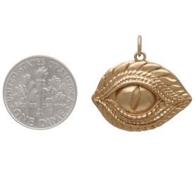 Bronze Dragon Eye Pendant with Dime