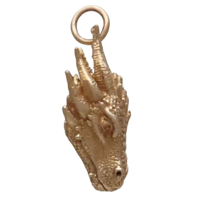Bronze Dragon Head Charm Side View