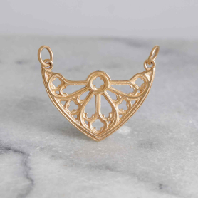 Bronze Cathedral Rose Window Pendant Festoon 23x28mm