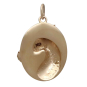 Bronze Oval Dragon Pendant Back View
