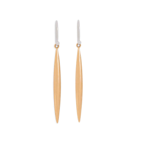 Bronze Long Pod Dangle Earrings 54x4mm