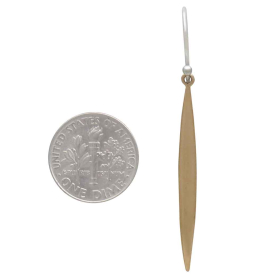 Bronze Long Pod Dangle Earrings with Dime